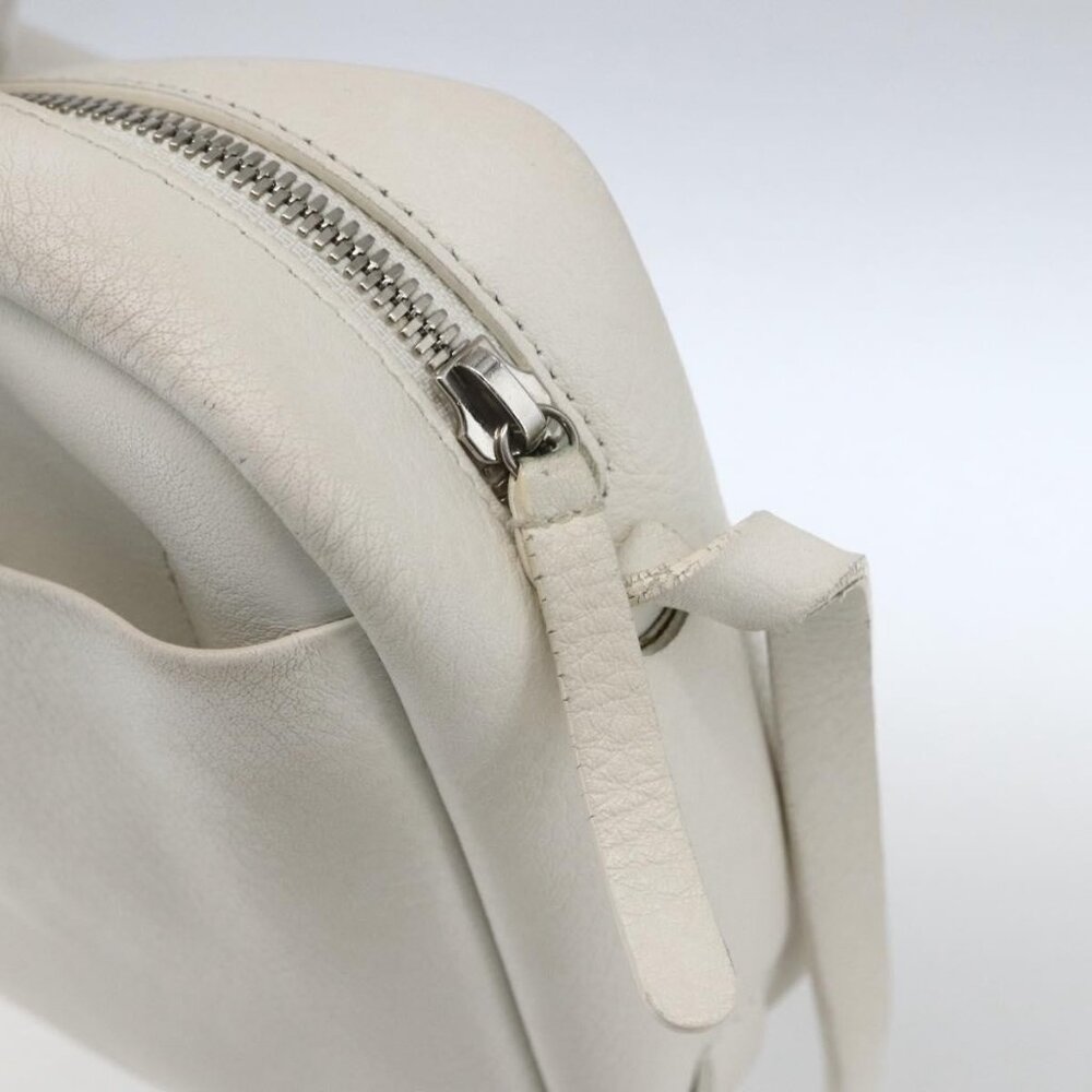 Authentic BALENCIAGA Shoulder Bag Leather White Silver 489812 - Picture 6 of 16